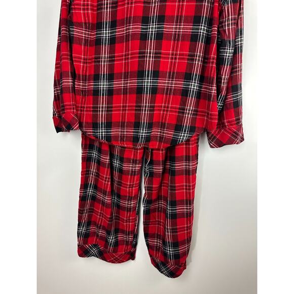 Victoria's Secret Shimmer Flannel Long Sleeve Shirt Pants Plaid Pajama Set Large - Picture 14 of 16